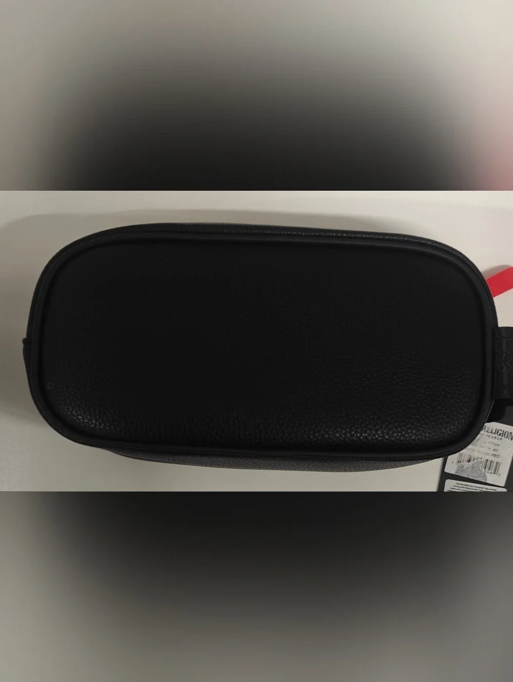 True Religion Men’s Toiletry Bag Black/Red Travel Dopp Kit